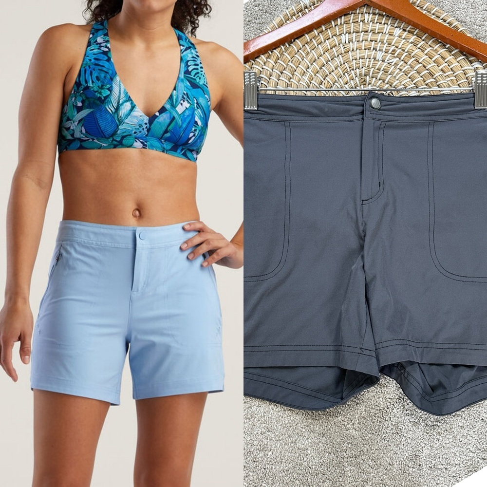 Title Nine Women’s Beach Rogue Shorts 5" Mid Rise Outdoor UPF 50+ in Gray 14